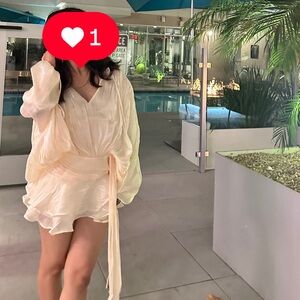 Elegant Cream Wrap Dress Miss Rosier - Worn once